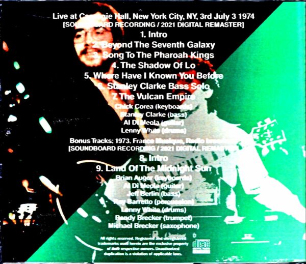 Return to Forever/NY,USA 1974 2021 Digital Remaster - Image 2