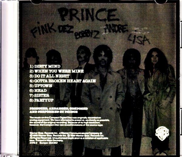 Prince/Dirty Mind Original German CD - Image 2