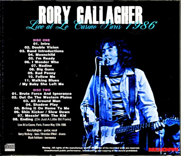 Rory Gallagher/France 1986 - Image 2