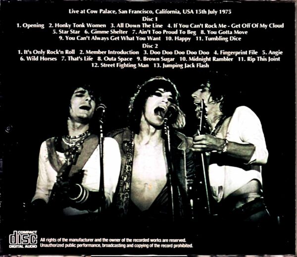 Rolling Stones/CA,USA 7.15.1975 Complete Analogue 2LP Edition - Image 2