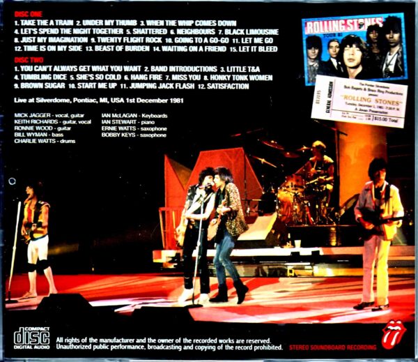 Rolling Stones/MI,USA 12.1.1981 Upgrade - Image 2
