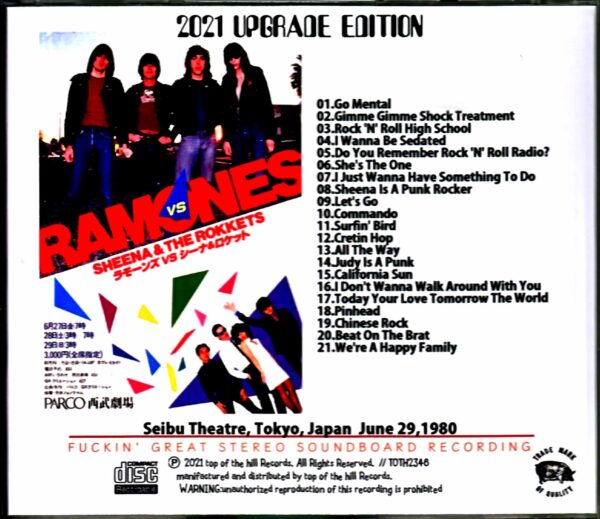 Ramones/Tokyo,Japan 1980 Upgrade - Image 2