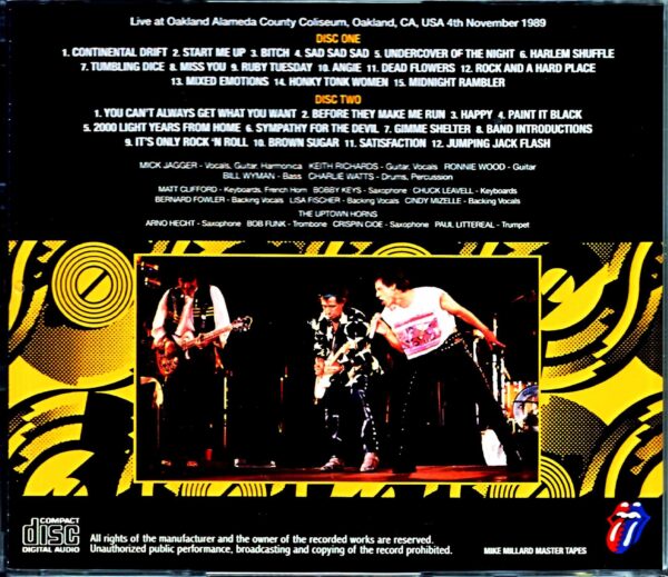 Rolling Stones/CA,USA 11.4.1989 Mike Millard Master Tapes - Image 2