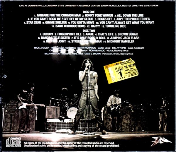 Rolling Stones/LA,USA 6.1.1975 Early Show Upgrade - Image 2