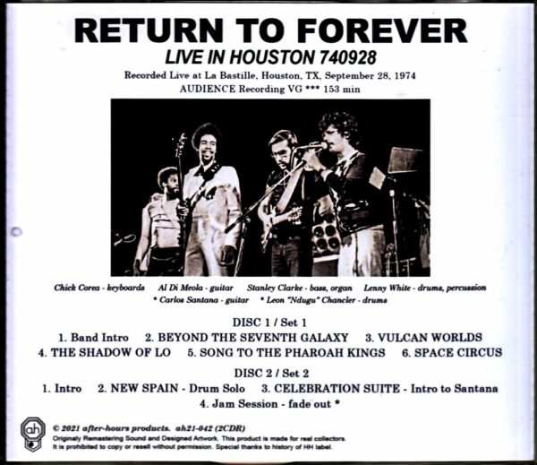 Return to Forever Santana / TX, USA 1974 Complete - Image 2