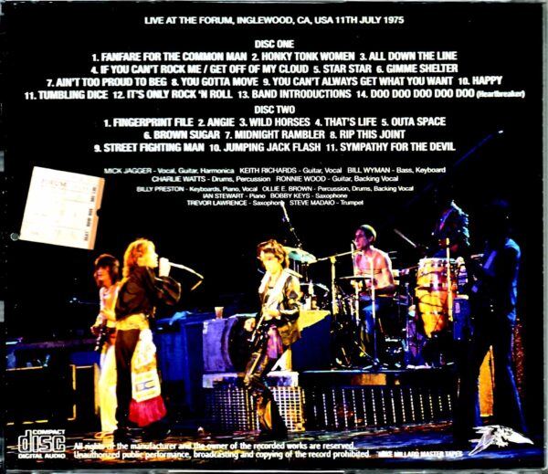 Rolling Stones/CA,USA 7.11.1975 Upgrade - Image 2