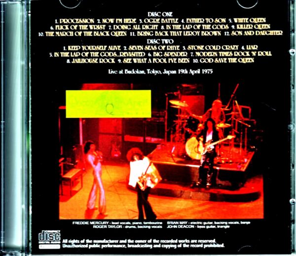 Queen / Tokyo, Japan 4.19.1975 Complete - Image 2