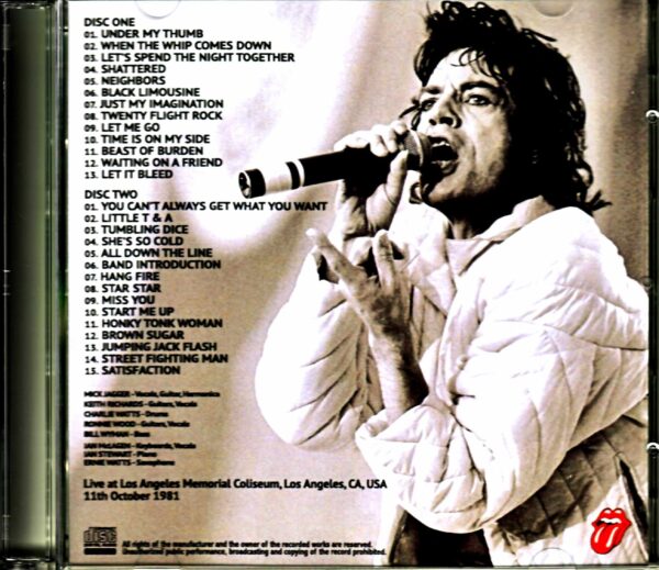 Rolling Stones/CA,USA 10.11.1981 1st Generation Tape - Image 2