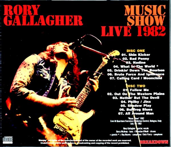 Rory Gallagher/Italy 1982 Complete - Image 2