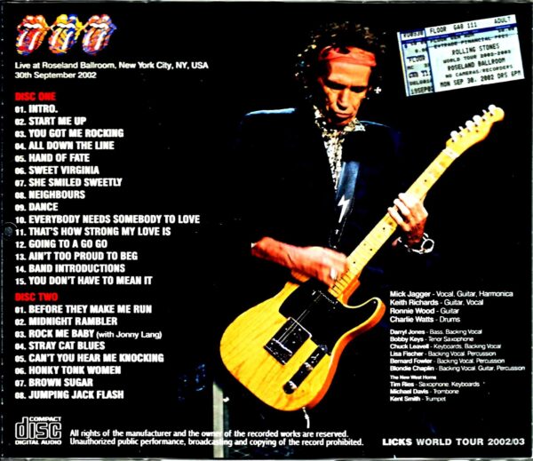 Rolling Stones/NY,USA 9.30.2002 Recorder3 - Image 2
