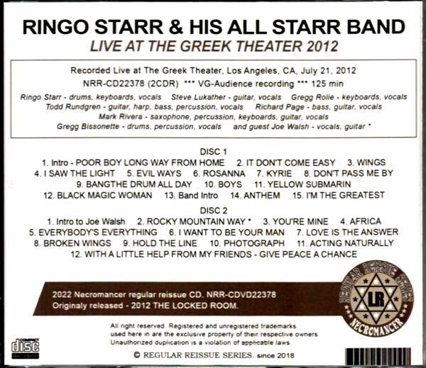 Ringo Starr and His All Starr Band Ringo Starr/CA,USA 2012 - Image 2