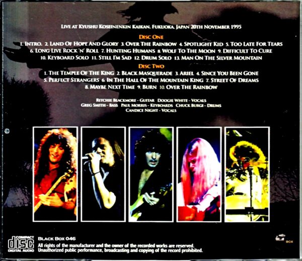 Ritchie Blackmore's Rainbow Rainbow/Fukuoka,Japan 1995 DAT Master - Image 2