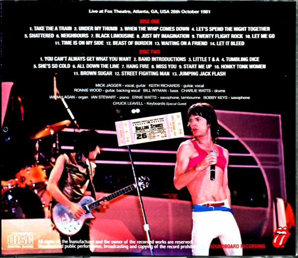 Rolling Stones/GA,USA 1981 Upgrade - Image 2