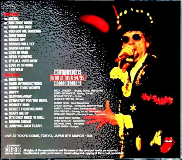Rolling Stones / Tokyo, Japan 3.8.1995 DAT Master - Image 2