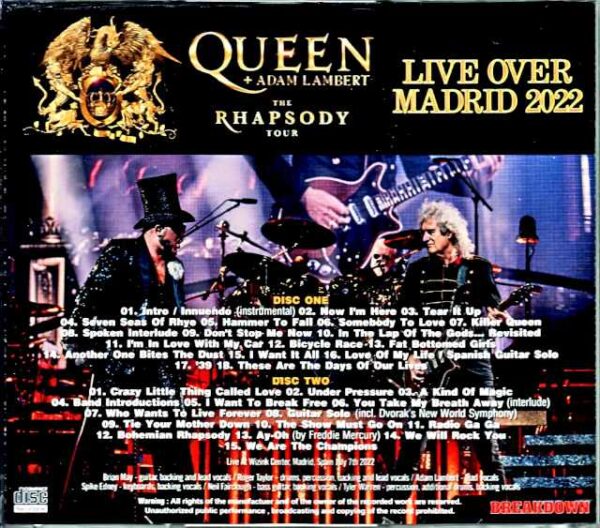 Queen Adam Lambert/Spain 2022 Complete - Image 2