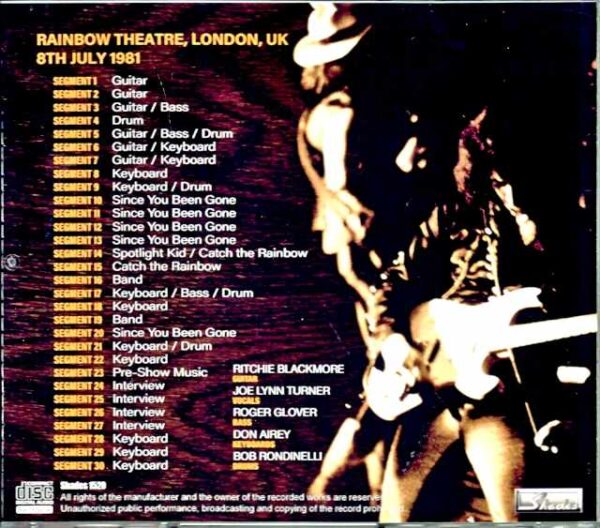 Rainbow/London,UK 1981 Rehearsals Upgrade - Image 2