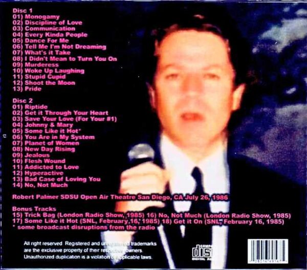 Robert Palmer/CA,USA 1986 & more - Image 2