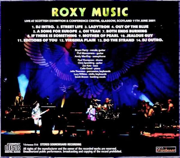 Roxy Music / Scotland, UK 2001 Upgrade - Image 2