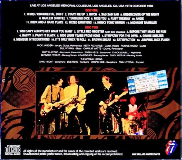 Rolling Stones / CA, USA 10.19.1989 Mike Millard Master Tapes - Image 2