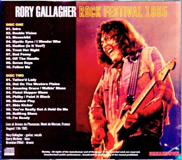 Rory Gallagher/France 1985 Complete  - Image 2