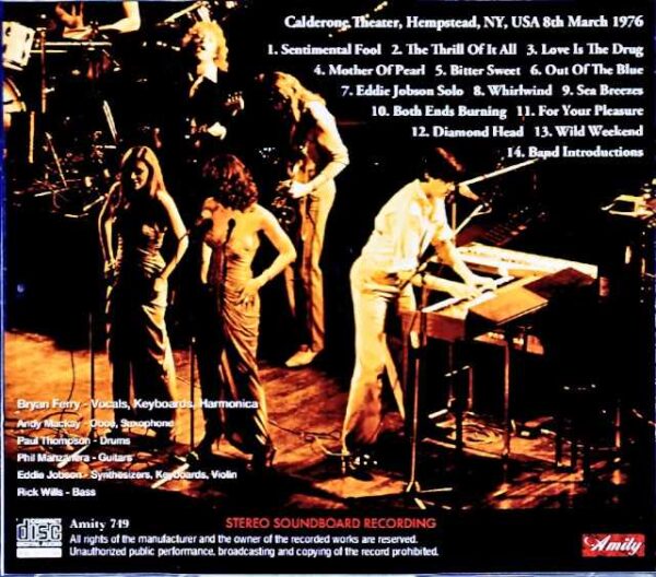 Roxy Music/NY,USA 1976 Soundboard Edition - Image 2
