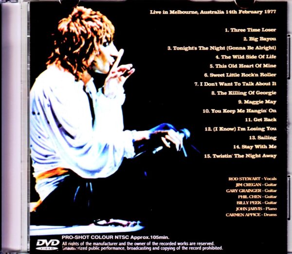 Rod Stewart/Australia 1977 Original Advance Video Master - Image 2