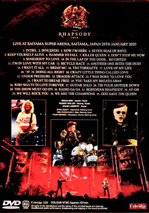 Queen,Adam Lambert/Saitama,Japan 1.26.2020 Synched with Excellent Audio Recordings - Image 2