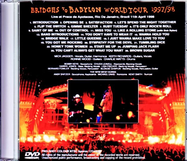 Rolling Stones/Brazil 4.11.1998 TV Broadcast Vesion - Image 2