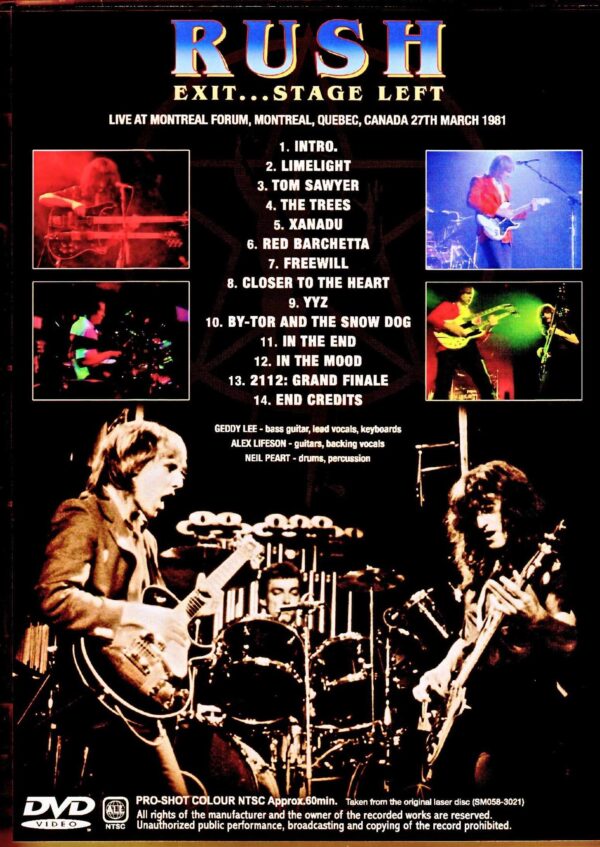 Rush/Exit... Stage Left Canada 1981 Japanese Laser Disc Edition - Image 2
