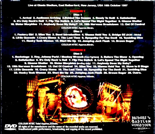 Rolling Stones/NJ,USA 1997 Roadie Tapes - Image 2