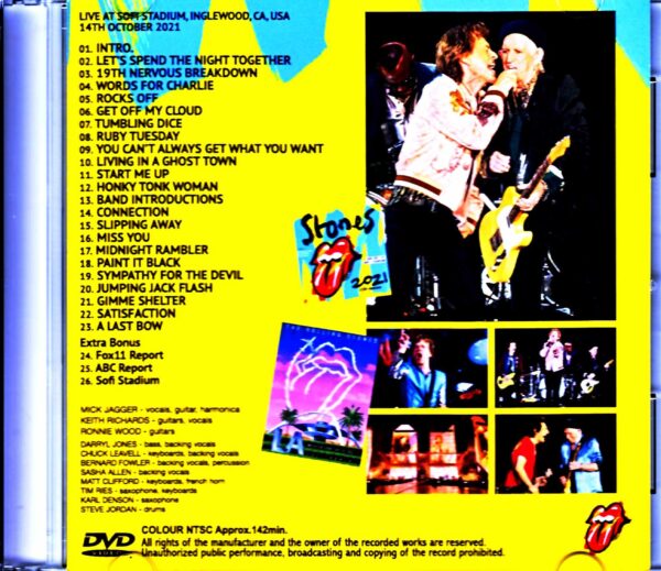 Rolling Stones/CA,USA 10.14.2021 Multi-Cam & more Jewel Version - Image 2