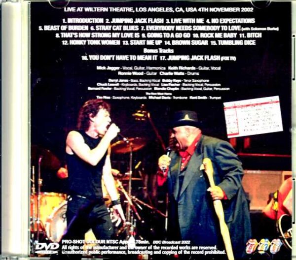 Rolling Stones/CA,USA 11.4.2002 & more BBC Broadcast 2022 - Image 2