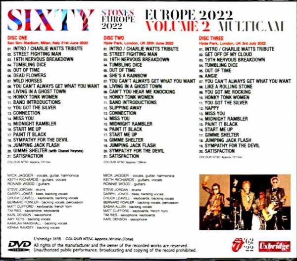 Rolling Stones/Europe Tour Collection 2022 Multi-Cam Vol.2 - Image 2