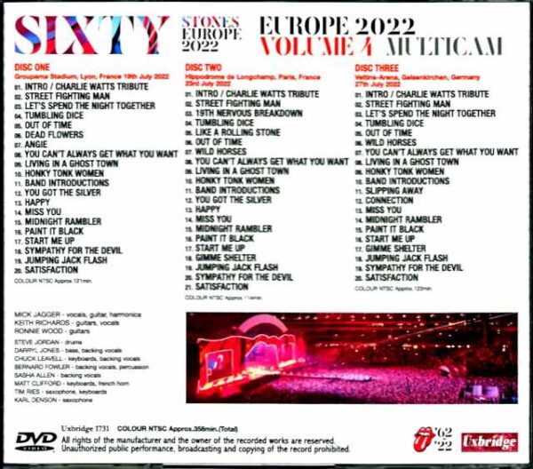 Rolling Stones/Europe Tour Collection 2022 Multi-Cam Vol.4 - Image 2