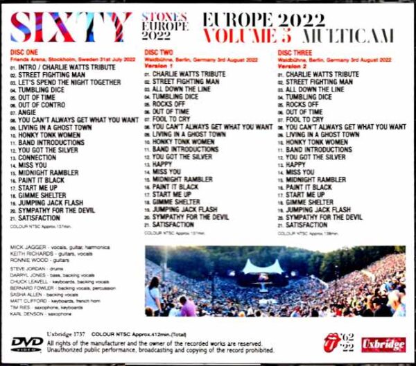 Rolling Stones/Europe Tour Collection 2022 Multi-Cam Vol.5 - Image 2