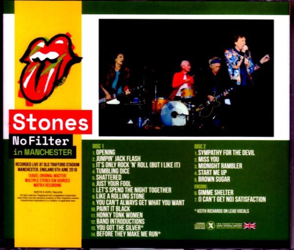 Rolling Stones/Manchester,UK 2018 IEM Matrix Ver.