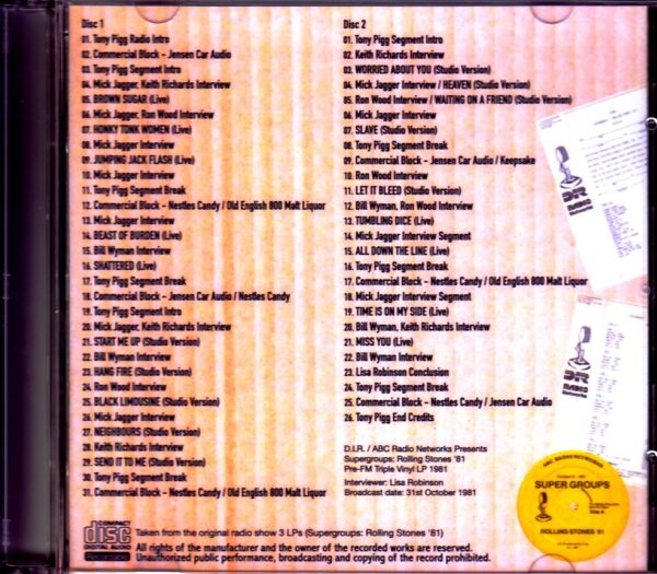 Rolling Stones/Original Radio Show 1981 3 LPs Ver. - Image 2
