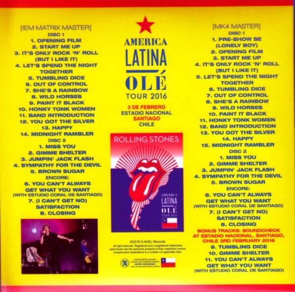 Rolling Stones/Chile 2016 IEM & MK4 Source - Image 2