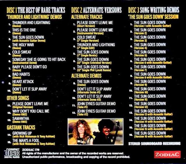 John Sykes Thin Lizzy/Ultimate Rare Track Compilation 1982-1985 Soundboard Edition - Image 2