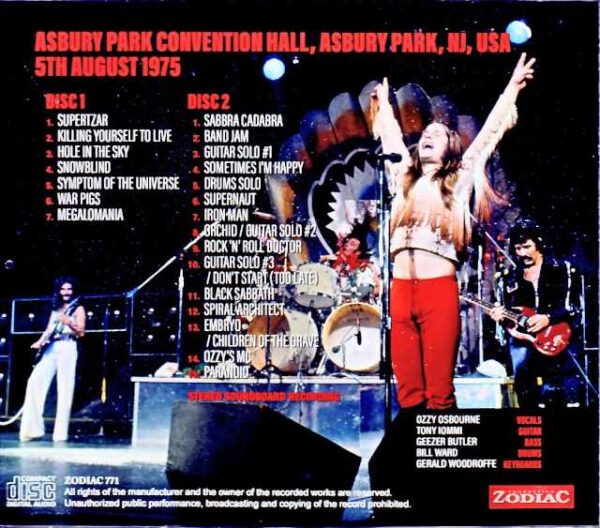 Black Sabbath/NJ,USA 1975 Complete Soundboard 50th Anniversary Edition - Image 2