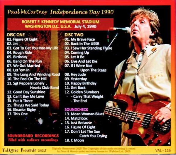 Paul McCartney / Independence Day Concert 1990 Complete Edition WA,USA 1990 Complete & more - Image 2