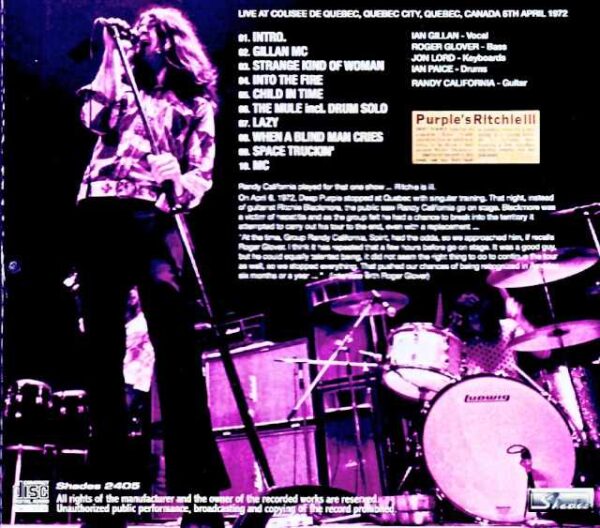 Deep Purple Randy California Deep Purple Randy California/Canada 04.06.1972 - Image 2