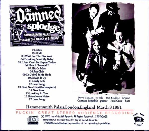 Damned/London,UK 03.03.1981 - Image 2