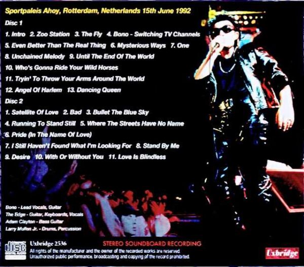 U2 You2/Netherlands 06.15.1992 Complete Soundboard Matrix Edition - Image 2