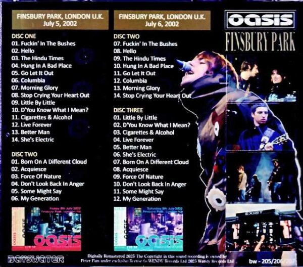 Oasis Finsbury Park 2002 Complete Edition London, UK 2002 2 Days Complete - Image 2
