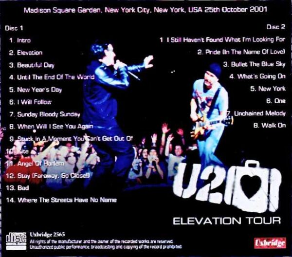 U2/NY,USA 10.25.2001 Complete Soundboard Edition - Image 2