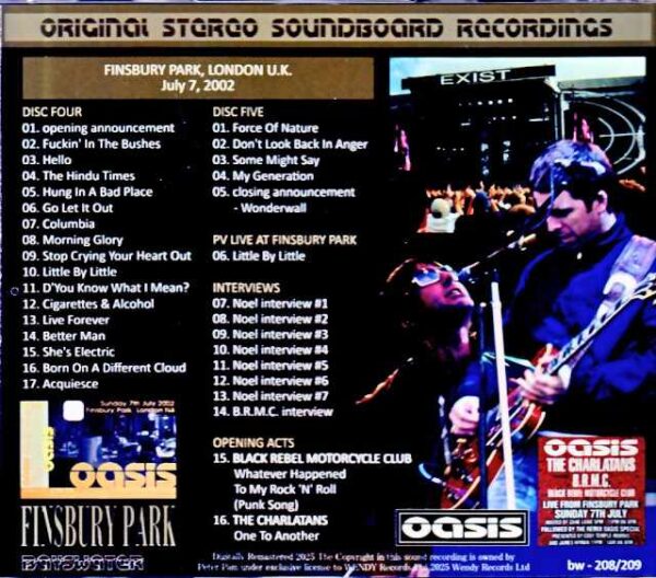 Oasis Finsbury Park 2002 Complete Edition London, UK 07.07.2002 Complete & more - Image 2