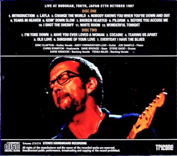 Eric Clapton/Tokyo,Japan 10.27.1997 Complete Soundboard Edition - Image 2