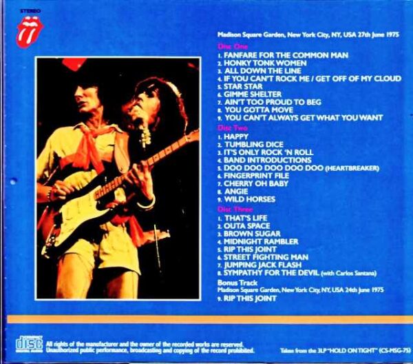 Rolling Stones/NY,USA 06.27.1975 3LP Edition & more - Image 2