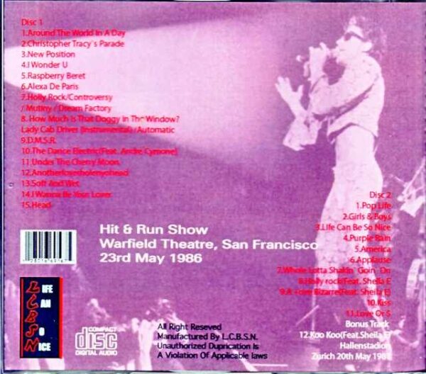 Prince and the Revolutions Prince/CA,USA 08.31.1986 & more - Image 2